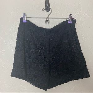 INC Black Embroidered Shorts Size 8